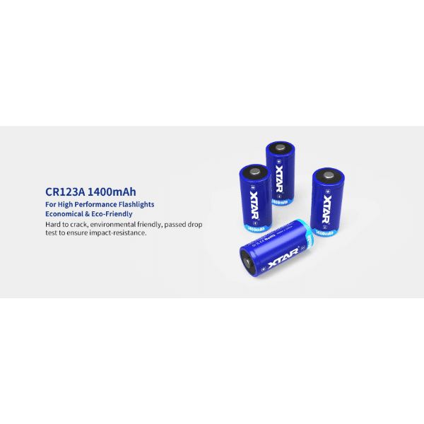 pard xtar 3.0v cr123a 1400mah non-rechargeable lithium battery