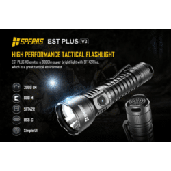 speras est plus v3 tactical flashlight kit – 3000 lumens – 800m