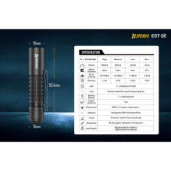 speras est se edc flashlight – 1500 lumens – 326m