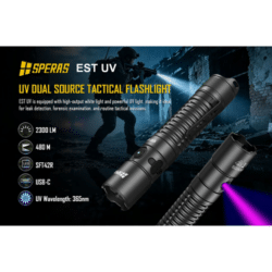 speras est uv dual-source tactical flashlight – 2300 lumens – 365nm uv