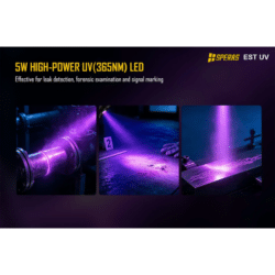 speras est uv dual-source tactical flashlight – 2300 lumens – 365nm uv