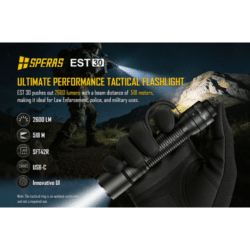 speras est30 tactical flashlight – 2600 lumens – 518m