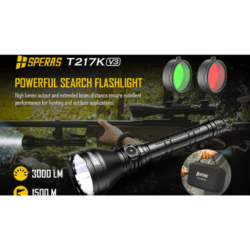 speras t217k v3 hunting flashlight kit – 3000 lumens – 1500m