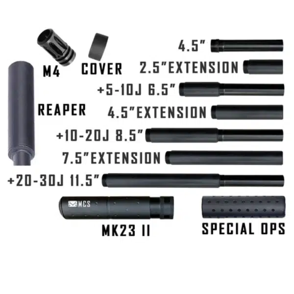 pistelle x-68 4.5" stainless steel max power barrel & reaper extension kit