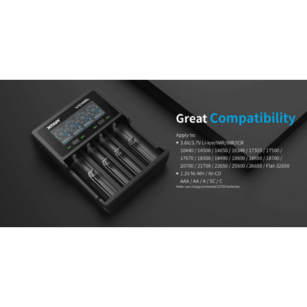xtar vc4sl 4-bay smart battery charger & analyser