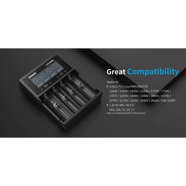 xtar vc4sl 4-bay smart battery charger & analyser