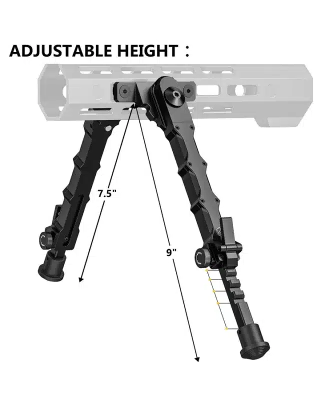 m-lok split bipod adjustable tactical stand bipod v9 light for hunting shooting